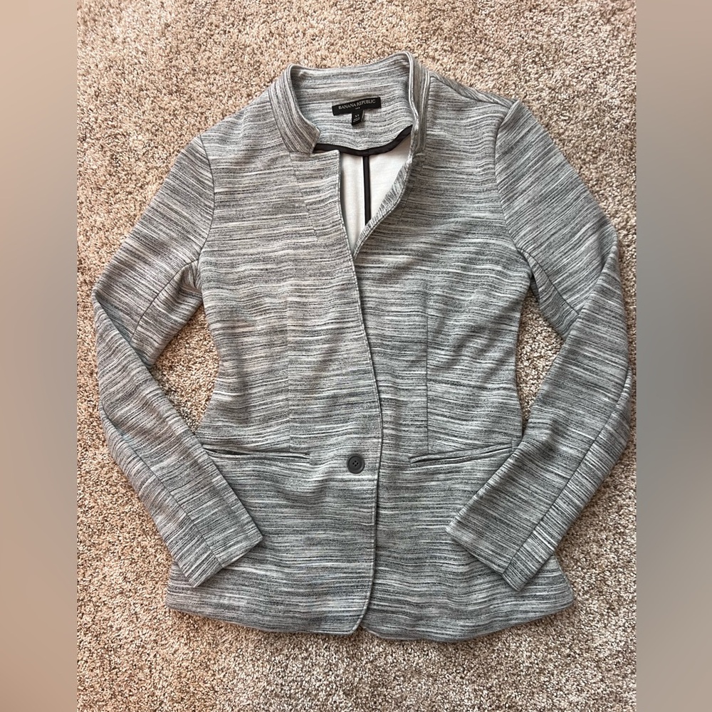 Banana Republic Gray Blazer Slim Fit Suit Jacket